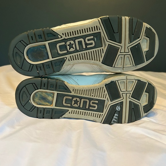 1980’s Converse CONS Vintage White & Grey High Top Leather Basketball Shoes 8.5 - Picture 12 of 16